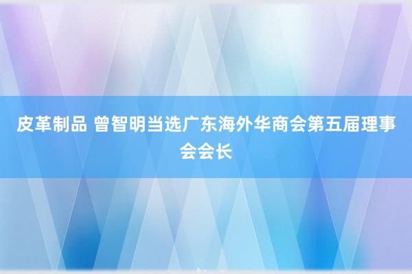 皮革制品 曾智明当选广东海外华商会第五届理事会会长
